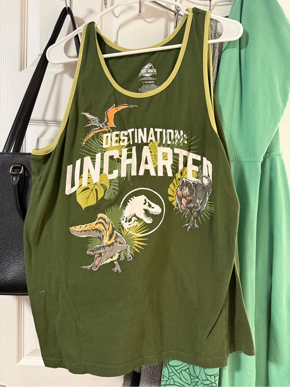 Uncharted Destination Reptile Graphic Tank Top - Olive Green